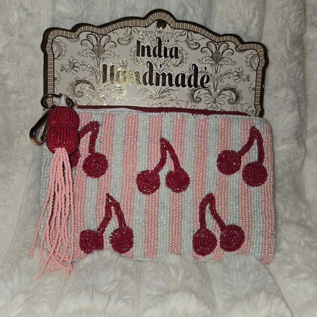 Beaded Cherry Clutch